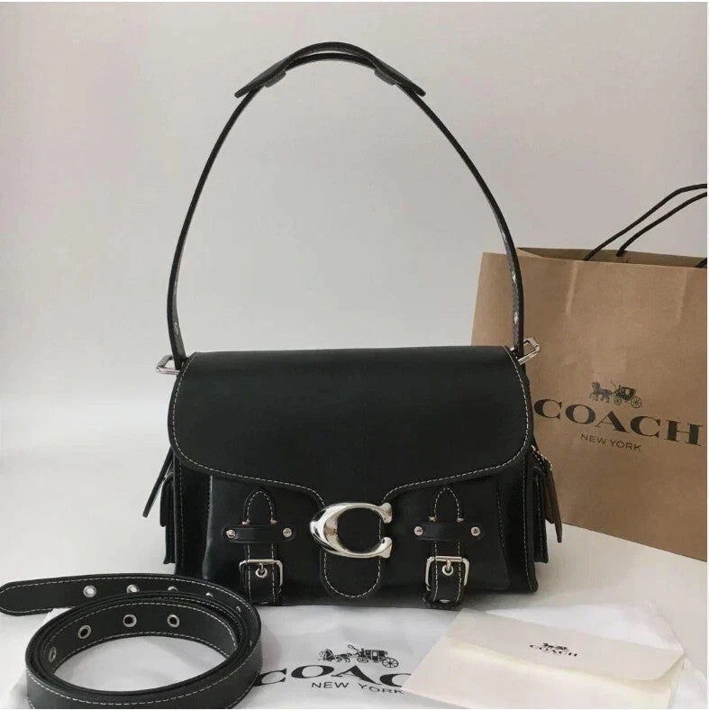 Coach Tabby Leather Crossbody Bag in Black