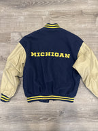 Nike NCAA Varsity Bomber Jacket with Leather Sleeves