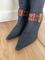 Christian Dior by John Galliano Denim Knee Boots