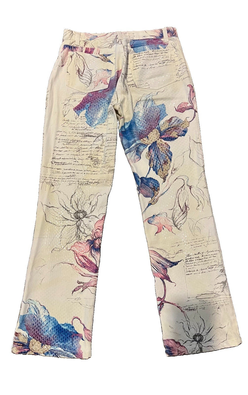 Roberto Cavalli Floral Embroidered Sequin Jeans