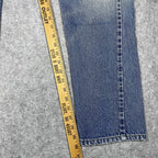 Levi's 505 Orange Tab Jeans, Medium Wash Distressed Denim
