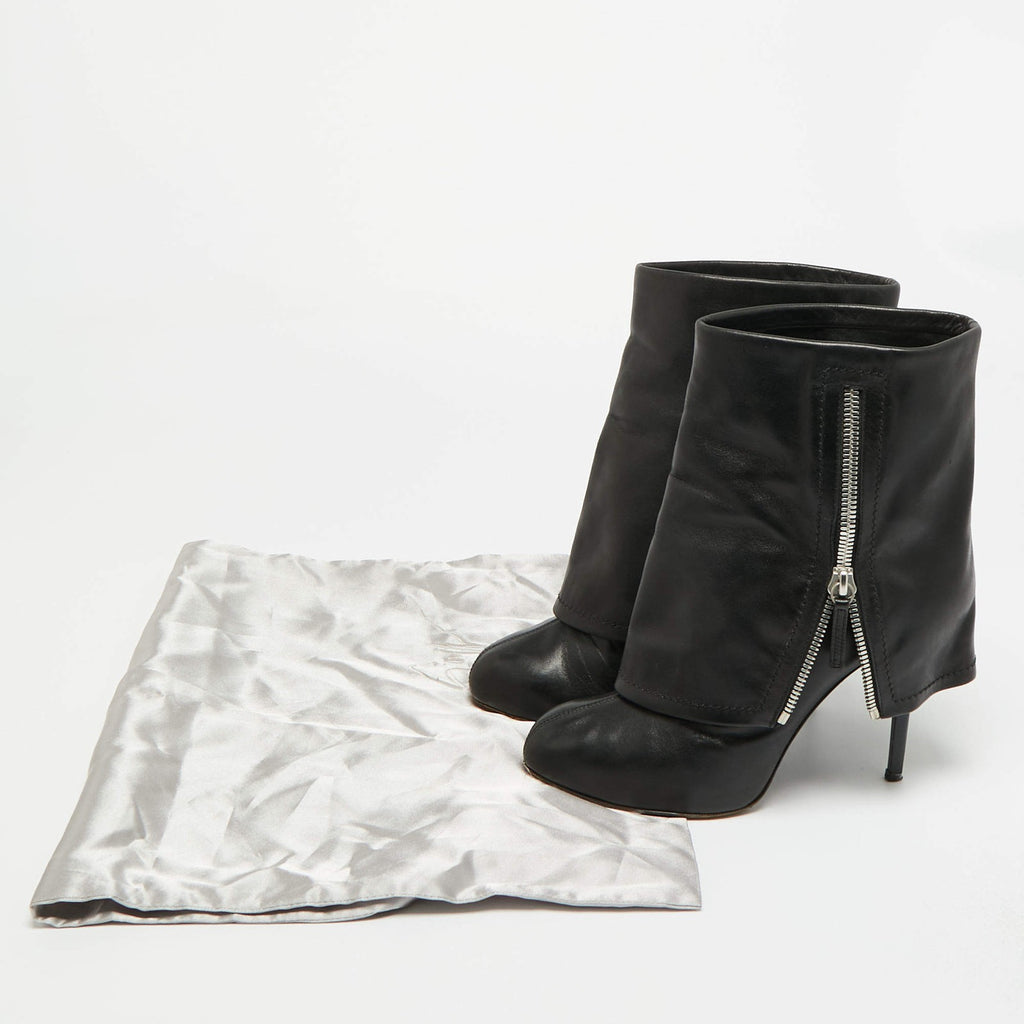 Giuseppe Zanotti Black Leather Mid-Calf Boots