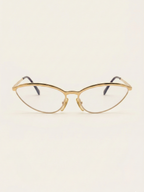 Vintage Gianfranco Ferré 1990s Cat-Eye Sunglasses Gold Half-Rim