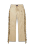 Vintage Ralph Lauren Purple Label Cream Leather Western Fringed Pants