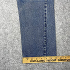 Levi's 505 Orange Tab Jeans, Medium Wash Distressed Denim