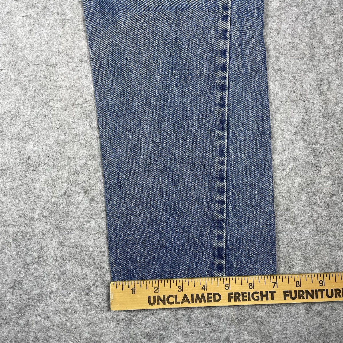 Levi's 505 Orange Tab Jeans, Medium Wash Distressed Denim