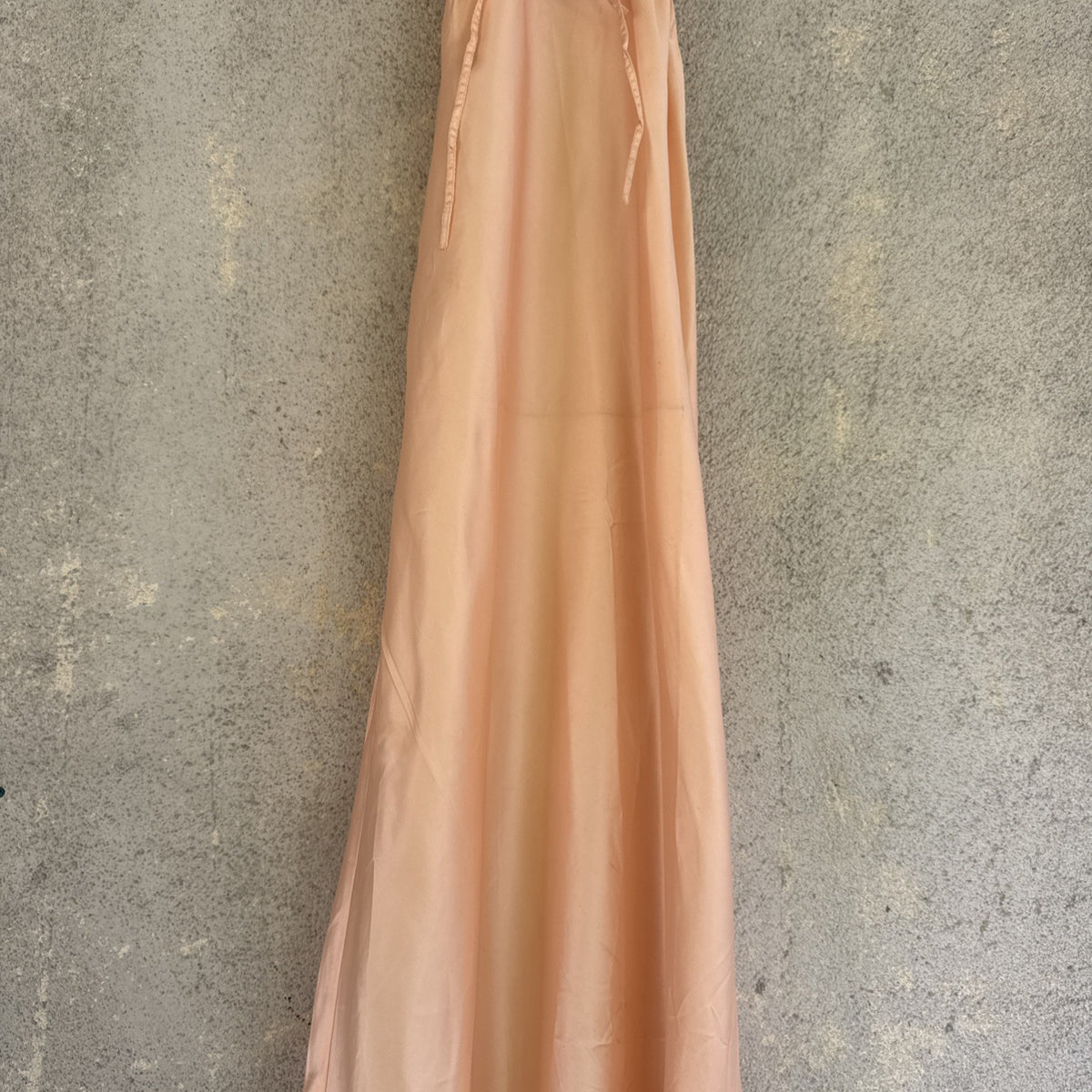 Vintage 1930s Pink Rayon Satin Bias-Cut Slip Gown