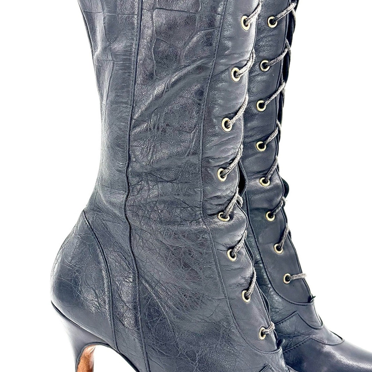 Christian Dior Fall 2000 Croc-Embossed Knee-High Boots