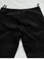 Bebe Black Suede Embellished Bootcut Flare Pants