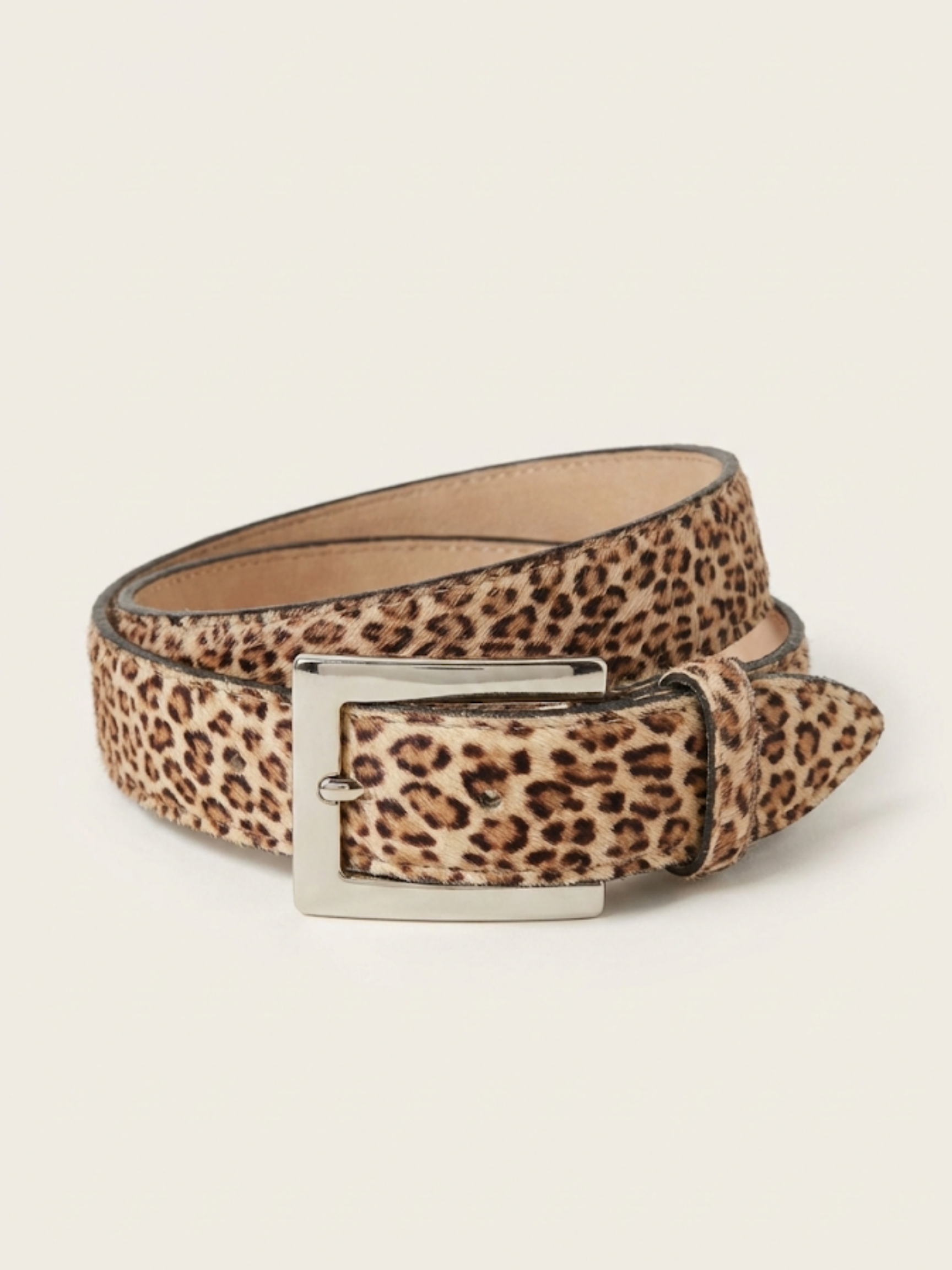 Pearl Vintage 1980s Leopard Pony Hair Leather Belt