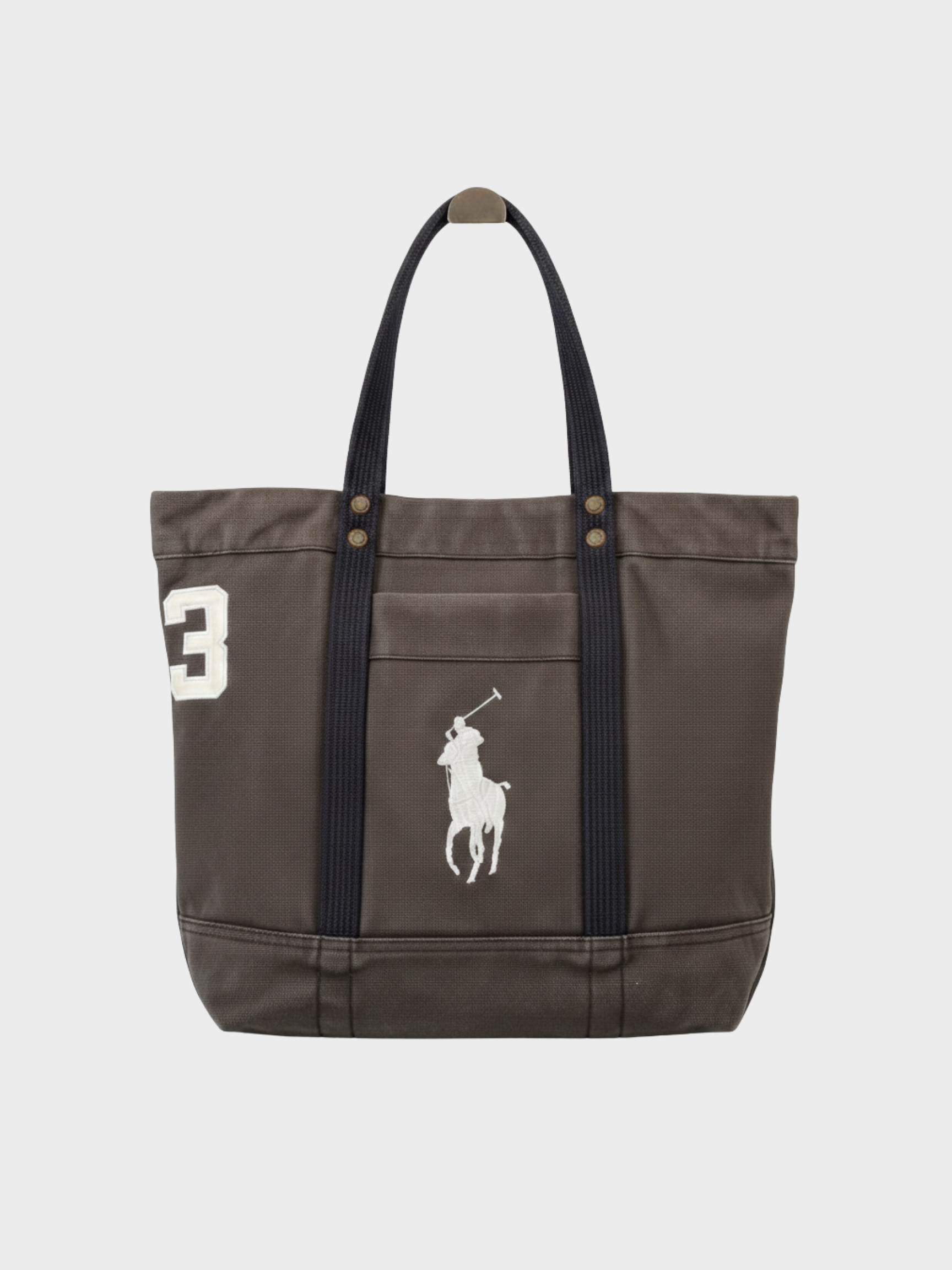 Polo Ralph Lauren Rare Vintage Large Pony Tote — Black Canvas