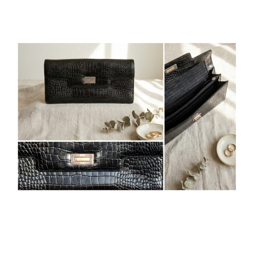 Vintage Antonio Melani Crocodile Pattern Clutch Bag