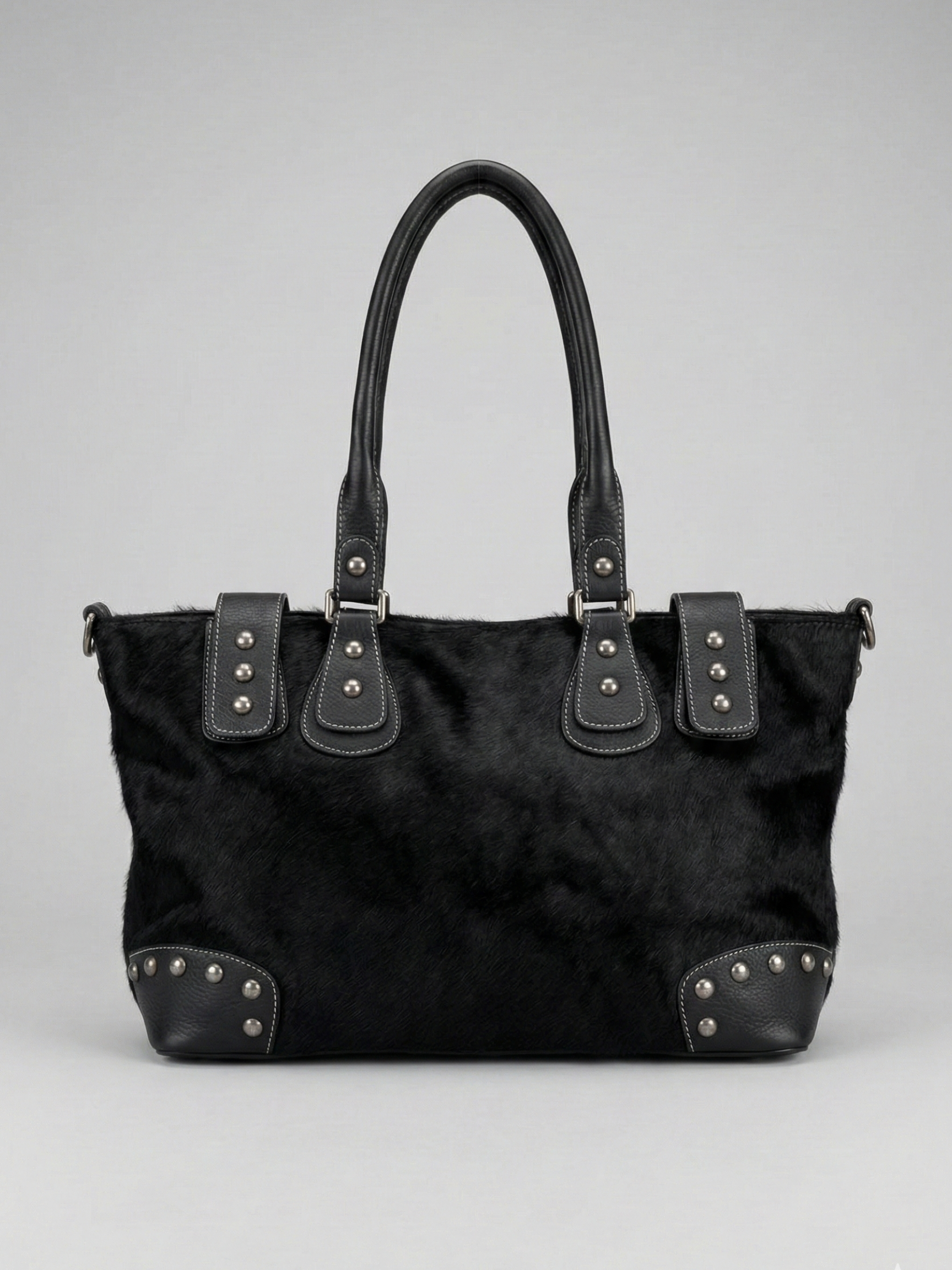 Vintage Guias Black Fur Tote