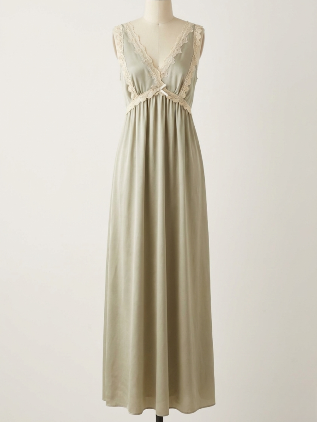 Vintage 1970s Christian Dior Ivory Silk Lingerie Dress