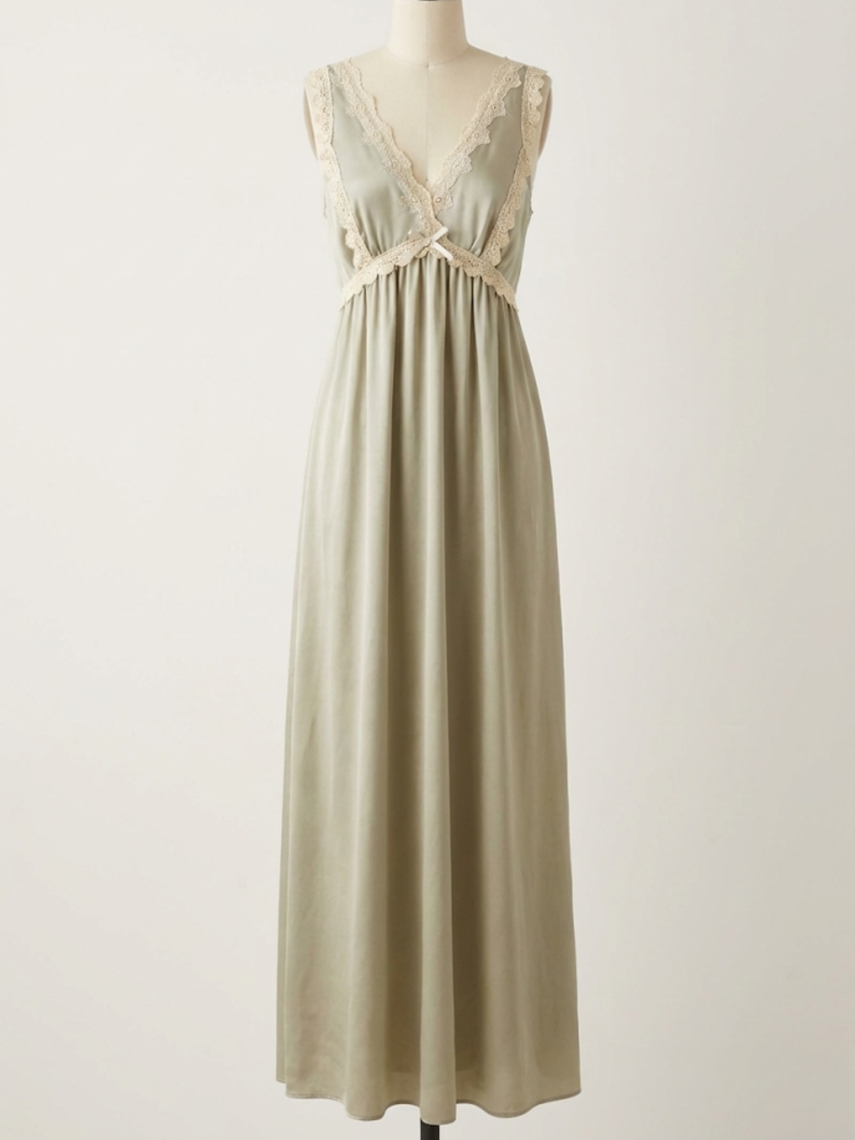 Vintage 1970s Christian Dior Ivory Silk Lingerie Dress