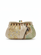 Judith Leiber Gold Floral Crystal-Embellished Clutch