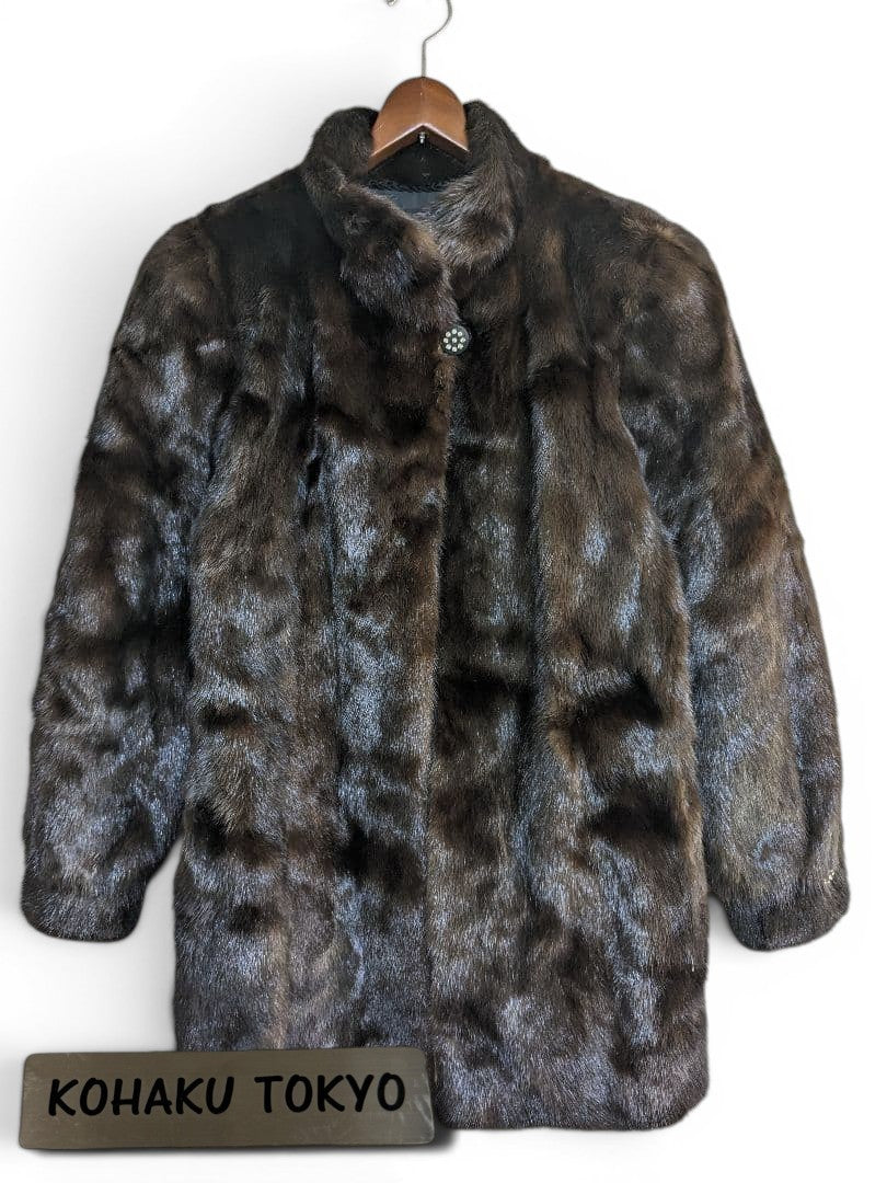 SAGA Mink Fur Coat, Brown, Size 11 L