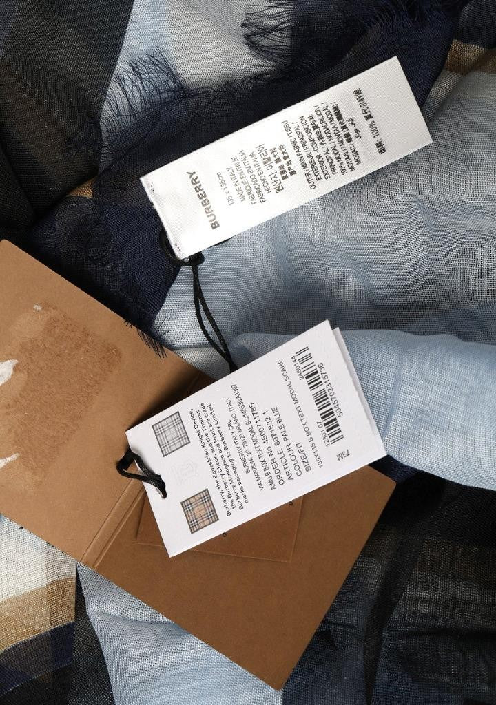 Burberry Modal Logo Scarf, Bubblegum Blue