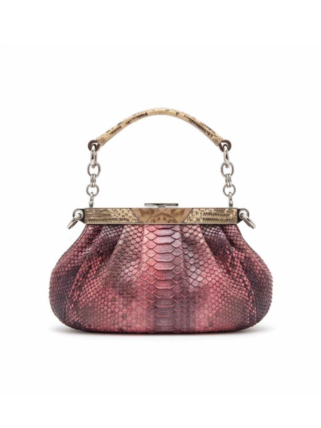 Vintage Prada Exotic Python & Lizard Handle Evening Bag