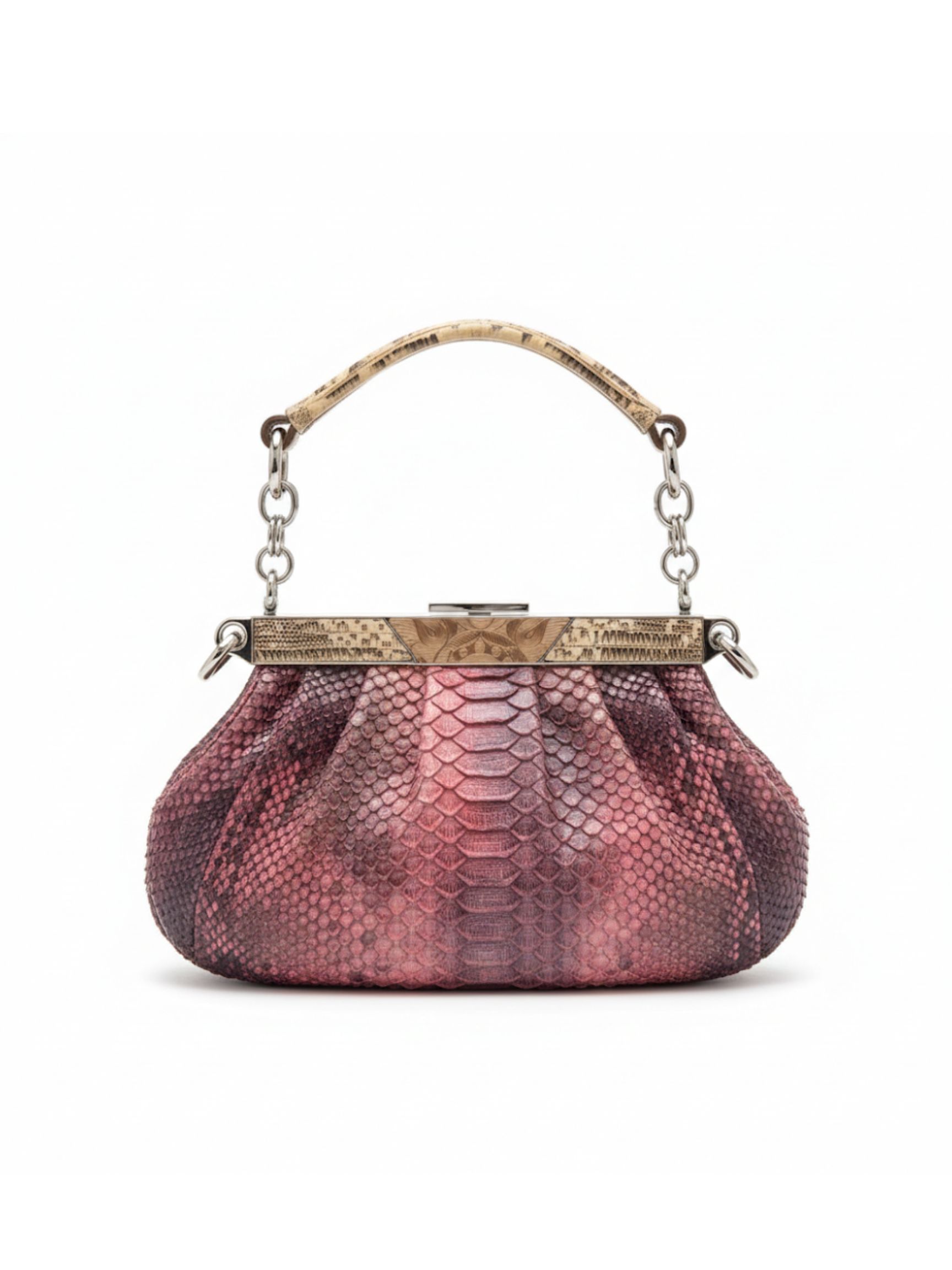 Vintage Prada Exotic Python & Lizard Handle Evening Bag