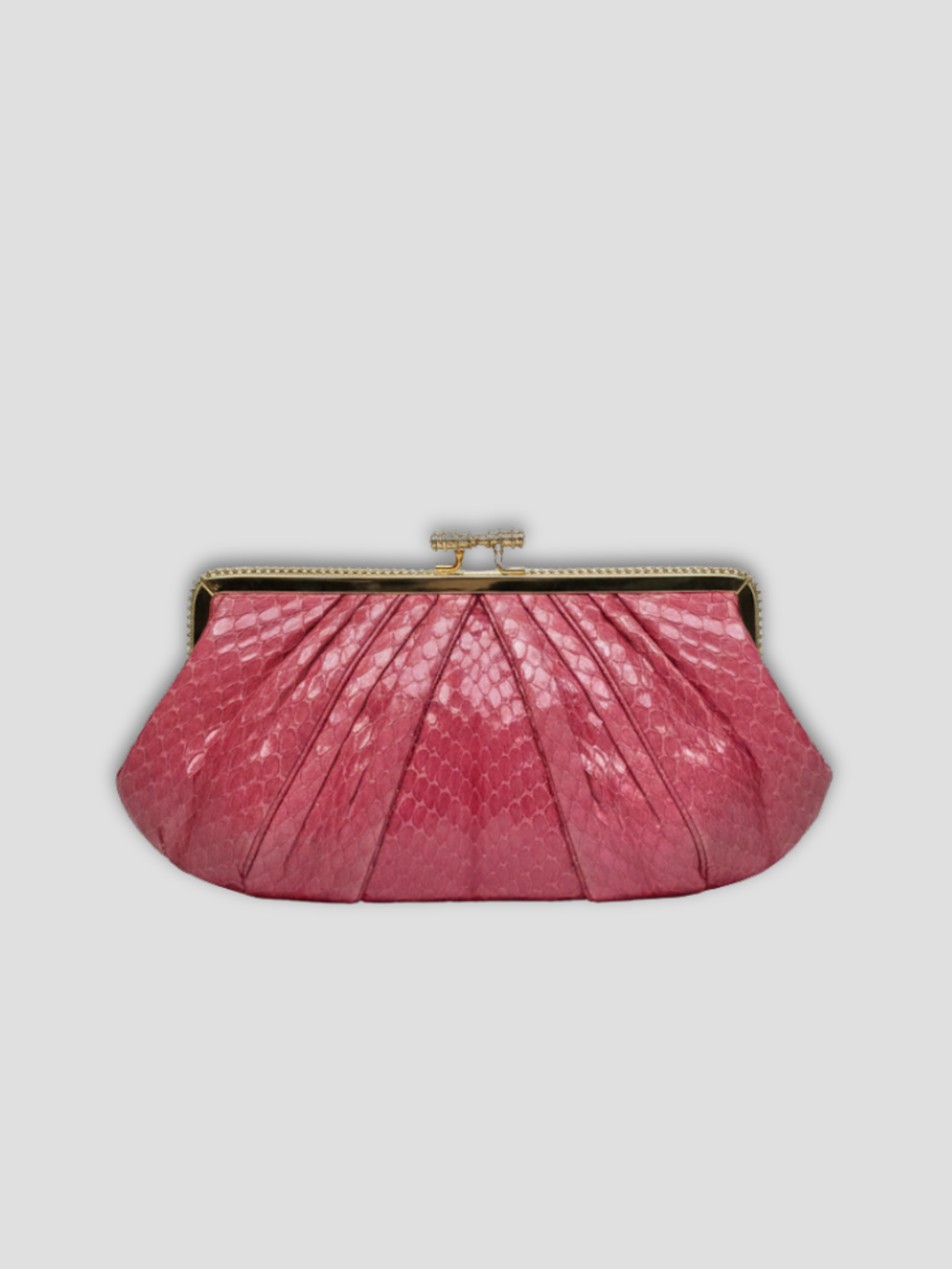 Judith Leiber 1982 Raspberry Whipsnake Convertible Evening Bag