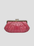 Judith Leiber 1982 Raspberry Whipsnake Convertible Evening Bag