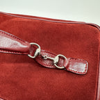 Gucci Horsebit Vanity Case in Red Suede