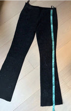 Bebe Black Suede Embellished Bootcut Flare Pants