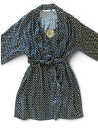 Victoria's Secret Silk Robe in Black and Tan
