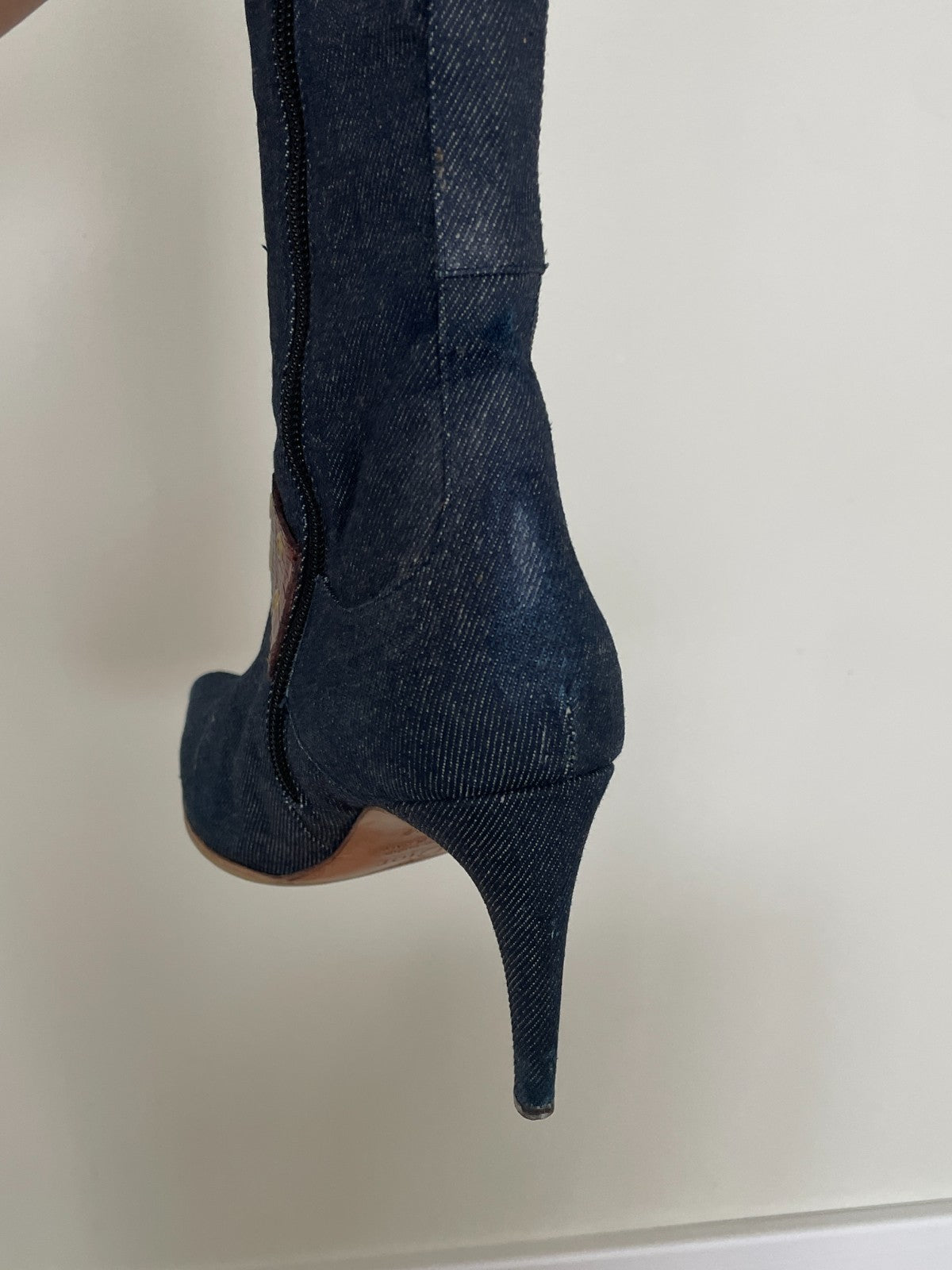 Christian Dior by John Galliano Denim Knee Boots