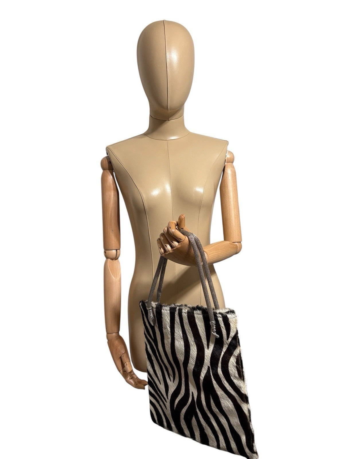 John Galliano Zebra Print Pony Hair Shoulder Bag
