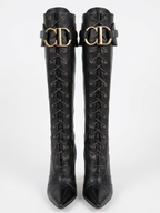 Christian Dior Fall 2000 CD Croc-Embossed Knee-High Boots