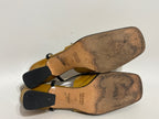 Prada Vintage Mustard Yellow Slingback Heels