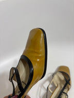 Prada Vintage Mustard Yellow Slingback Heels