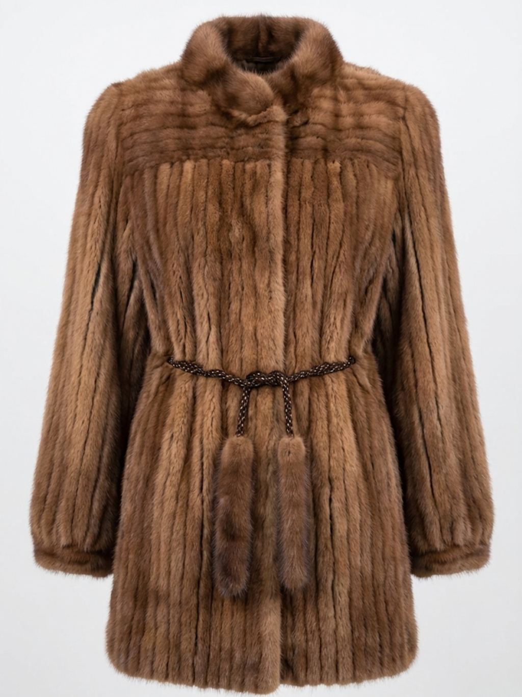Authentic Saga Mink Brown Fur Coat Women’s