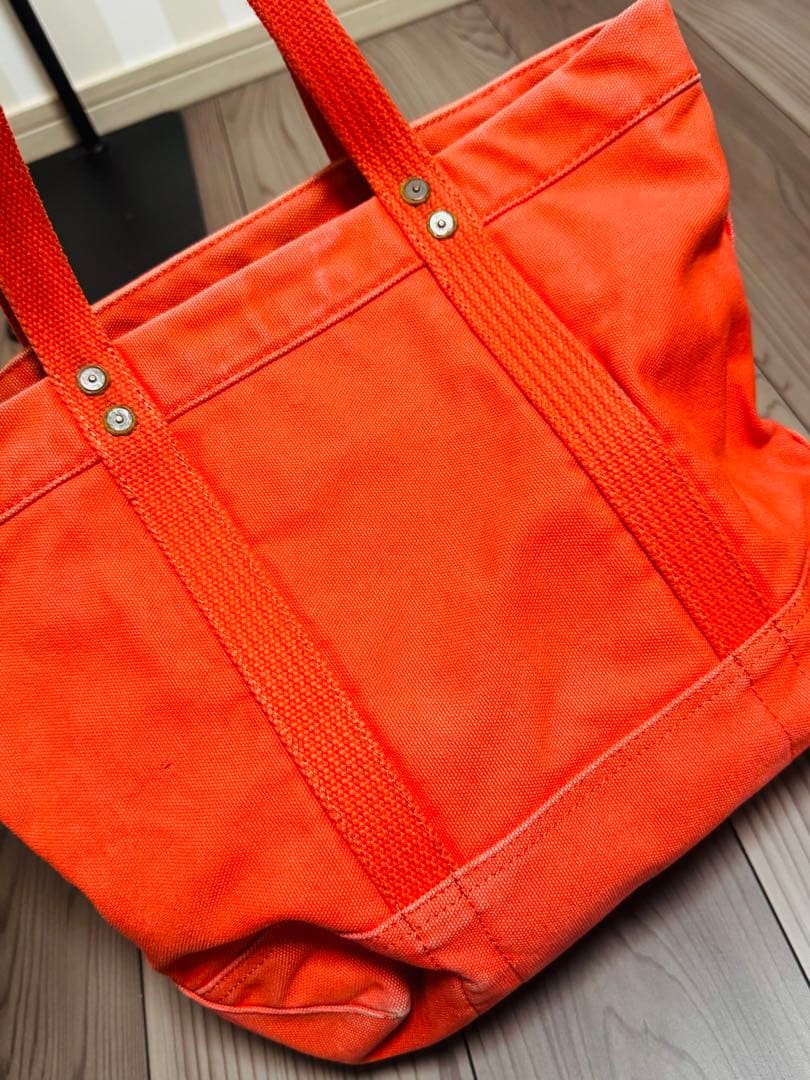 Polo Ralph Lauren Canvas Tote Bag - Orange Big Pony Embroidered