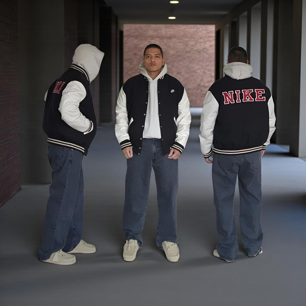 Nike Varsity Wool and Leather Jacket