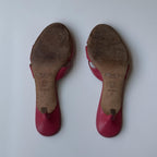 Jimmy Choo Pink Leather Bow Slide Mules