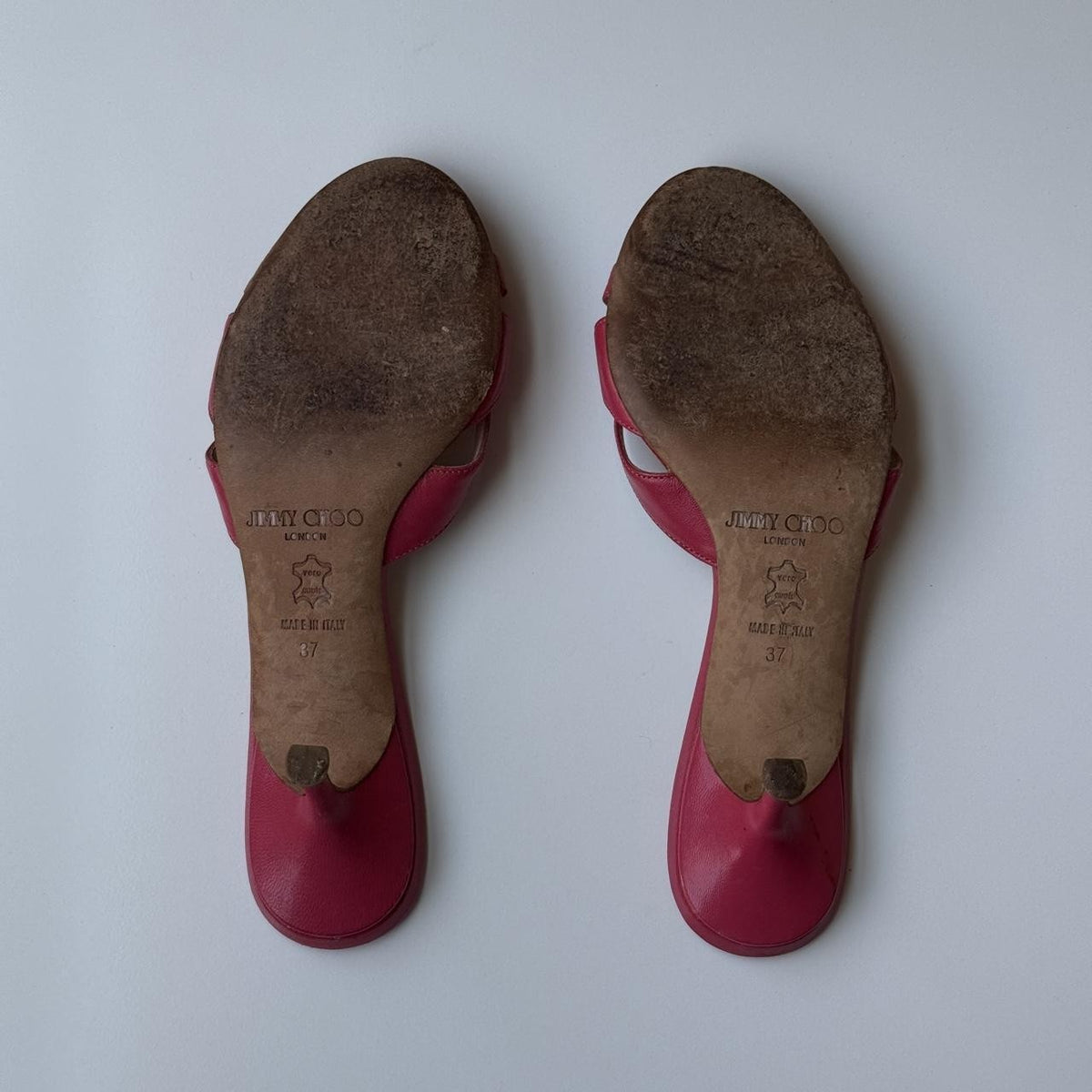 Jimmy Choo Pink Leather Bow Slide Mules