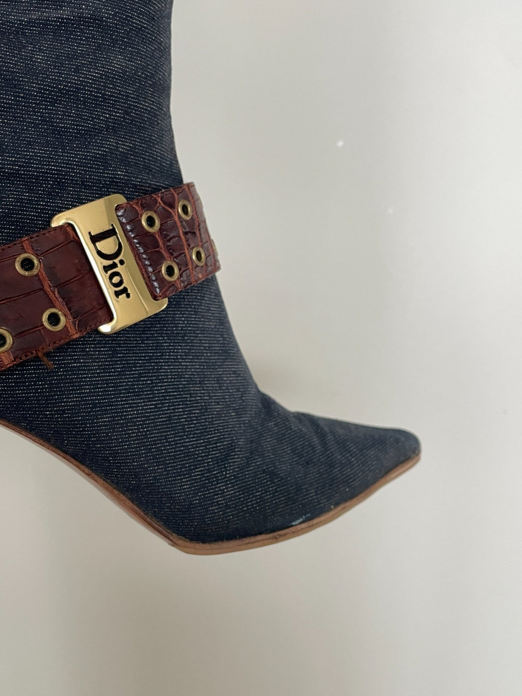 Christian Dior by John Galliano Denim Knee Boots