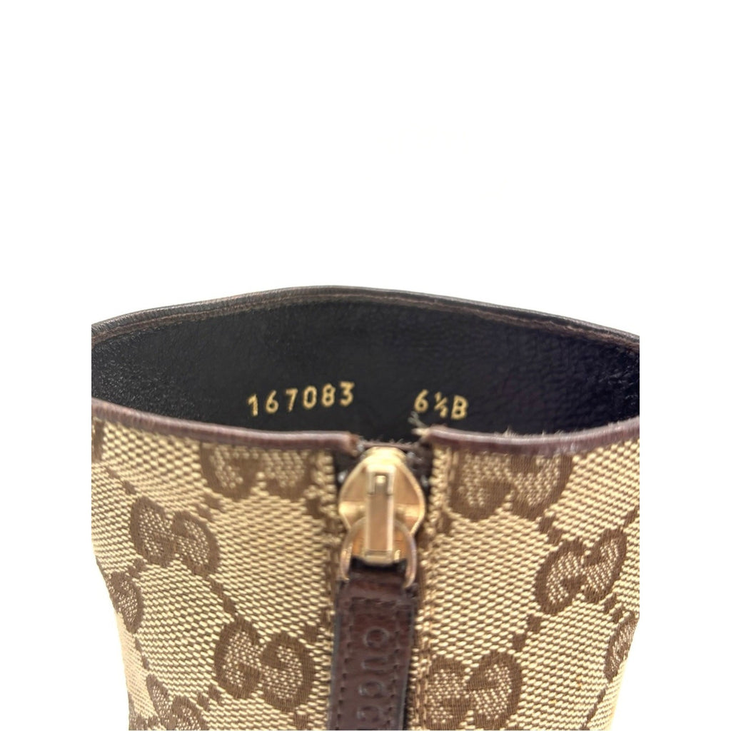 Gucci by Tom Ford GG Monogram Canvas Pointed-Toe Ankle Boots