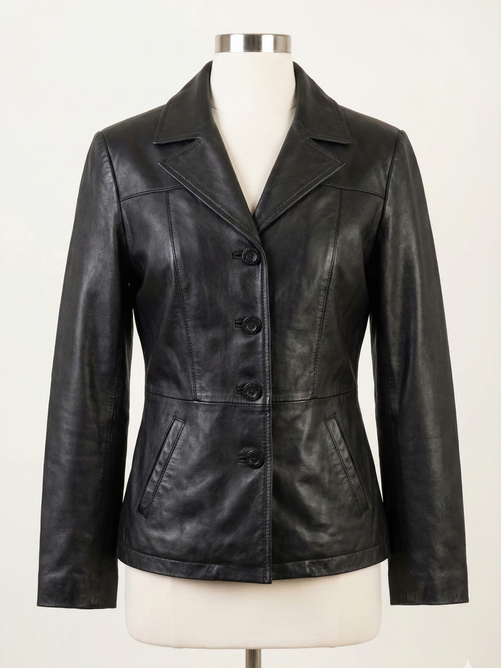 Vintage 1990's Wilsons Leather Maxima Fitted Button-Up Jacket