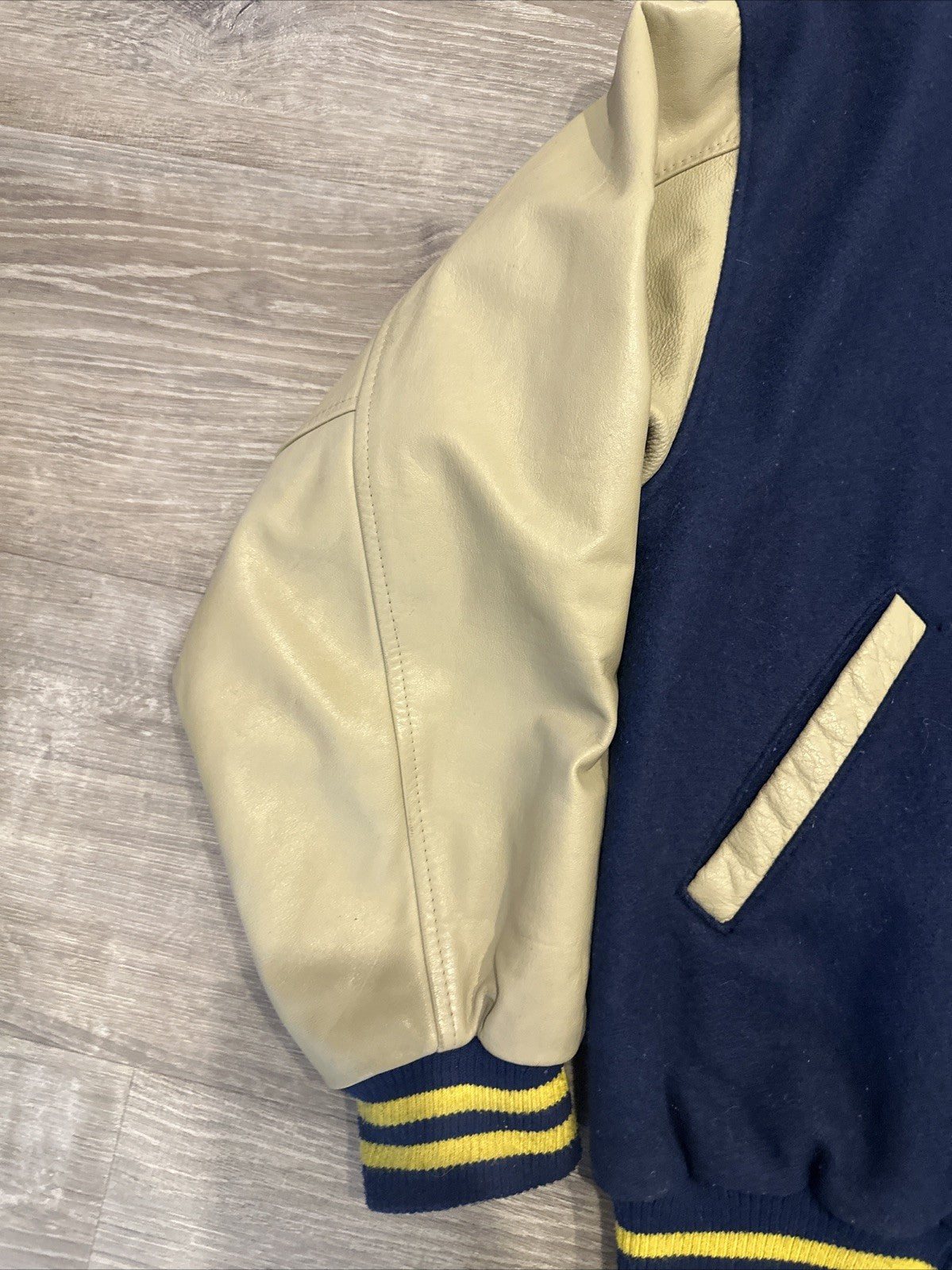 Nike NCAA Varsity Bomber Jacket with Leather Sleeves