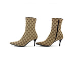 Gucci by Tom Ford GG Monogram Canvas Pointed-Toe Ankle Boots