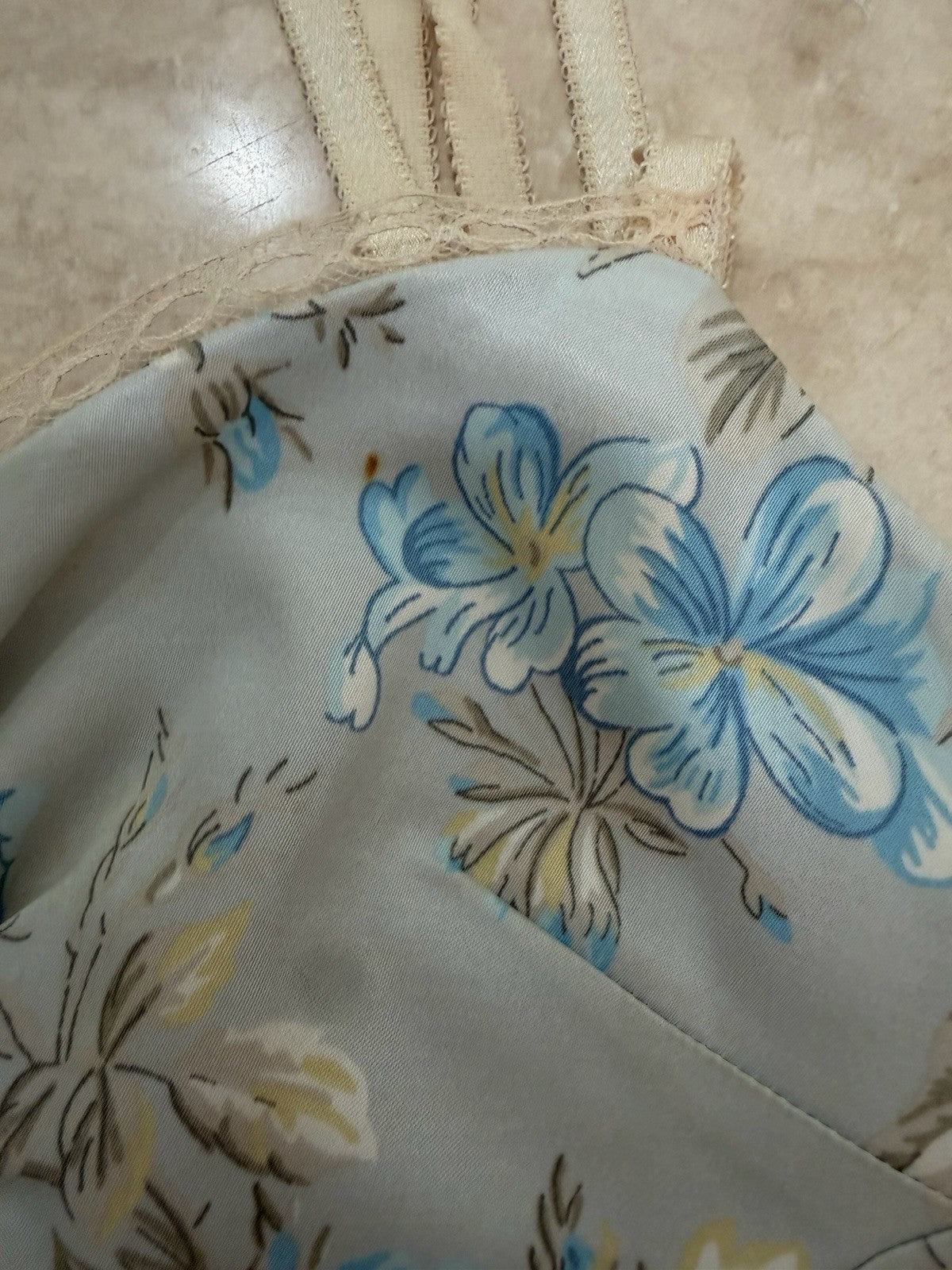D&G Dolce & Gabbana Floral Blue Bustier Cami Top