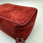 Gucci Horsebit Vanity Case in Red Suede