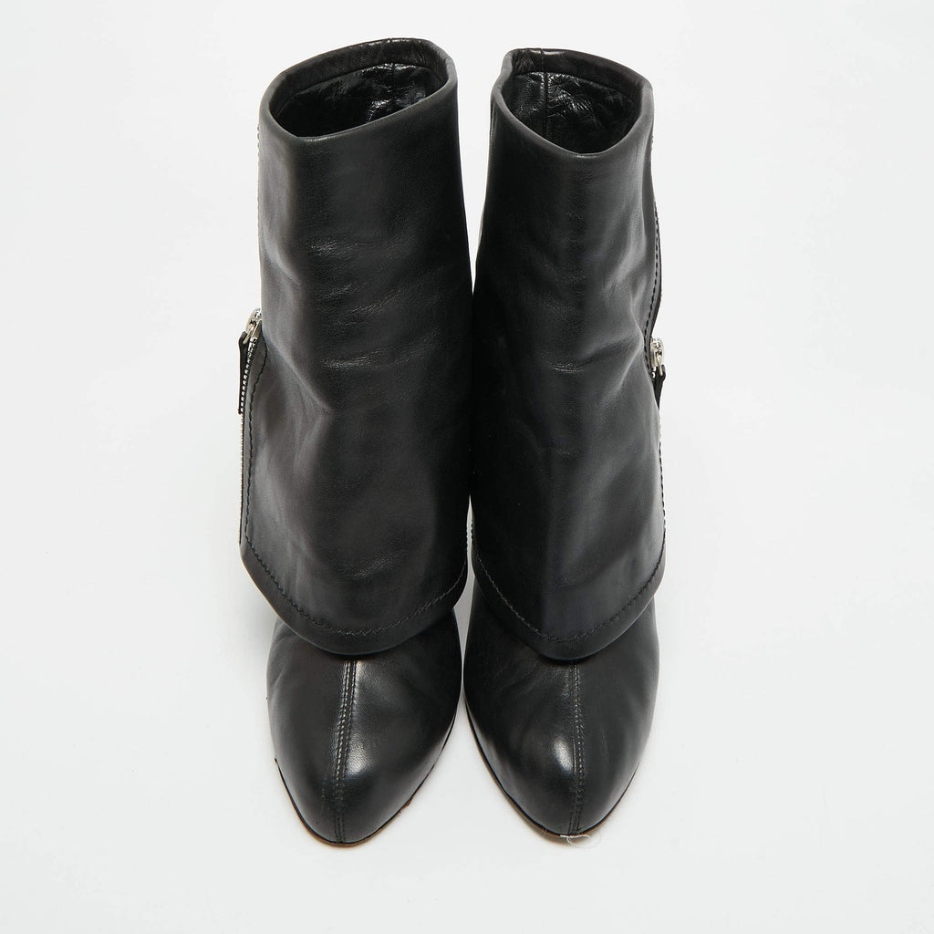 Giuseppe Zanotti Black Leather Mid-Calf Boots