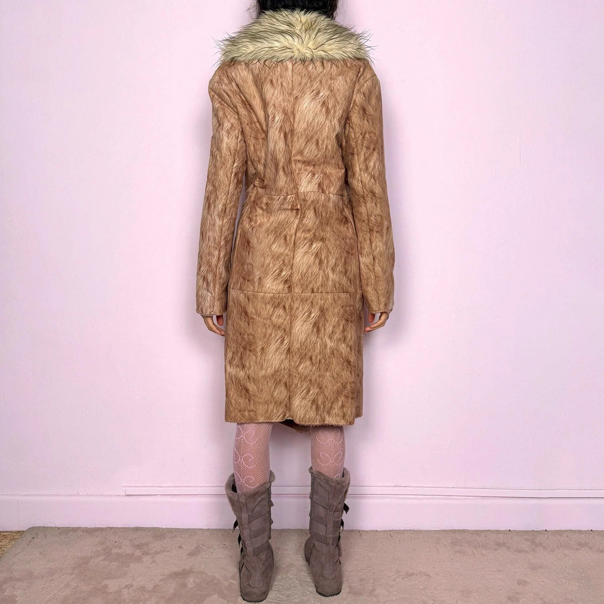 Vintage Y2K Penny Lane Coat, Brown Faux Fur