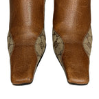 Gucci GG Monogram Ankle Booties, Praline Beige & Ebony Leather
