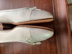 Chanel Ballet Flats, Plaster White with Mint and Silver Toe